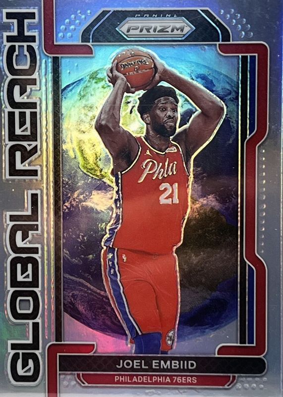 Joel Embiid 2021 Prizm 2 Global Reach Silver Price Guide Sports