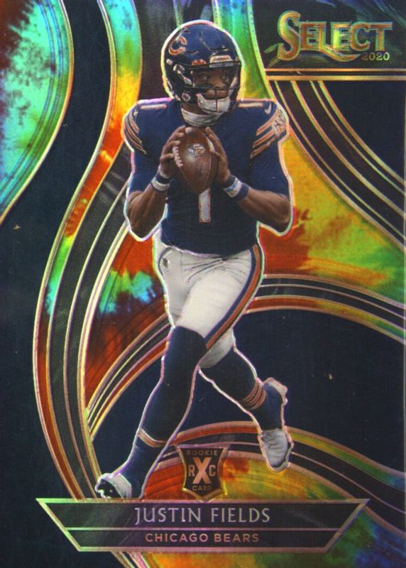 Justin Fields 2020 Select #404 XRC Prizm - Tie-Dye /25 PSA 10