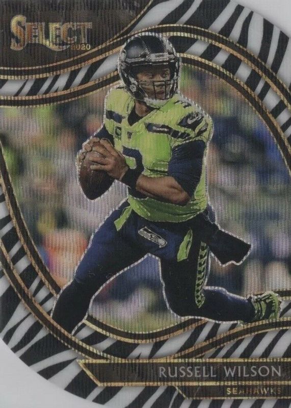 Russell Wilson 2020 Select #304 Field Level Zebra Die-Cut /(SSP) SGC 10