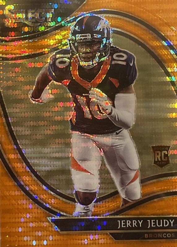 Jerry Jeudy 2020 Select #356 Field Level FOTL Neon Orange Pulsar /7 Rookie BGS 9