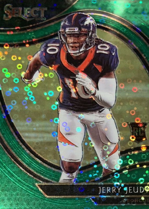 Jerry Jeudy 2020 Select #356 Field Level Green Disco /5 Rookie RAW