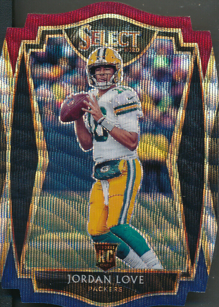 Jordan Love 2020 Select #147 Premier Level Tri-Color Die-Cut Price