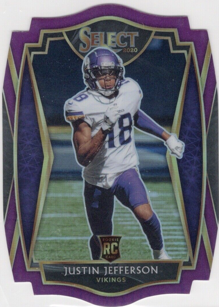 Justin Jefferson 2020 Select #161 Premier Level Purple Die-Cut