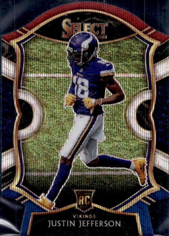 Justin Jefferson 2020 Select #61 Concourse Tri-Color Die-Cut Rookie SGC 9.5