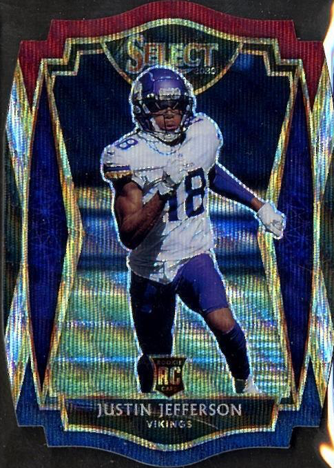 SALE 選手支給品 EF エデュケーションファースト ニッポ ジャケット Justin Jefferson 2020 Select #161 Premier Level Tri-Color Die-Cut