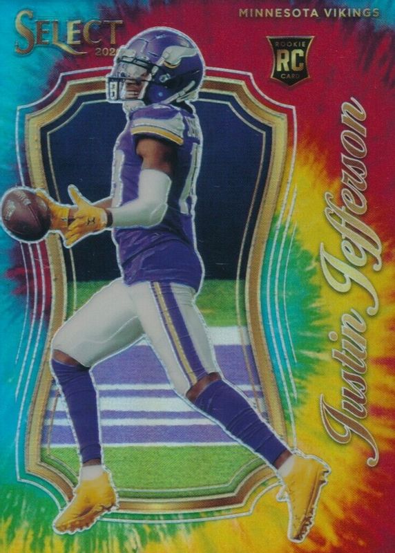 Justin Jefferson 2020 Select #9 Select Certified Rookies - Tie-Dye /25 Rookie RAW