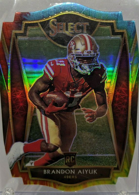 2020 Panini Select - [Base] - Zebra Prizm Die-Cut #166 - Premier Level - Brandon  Aiyuk