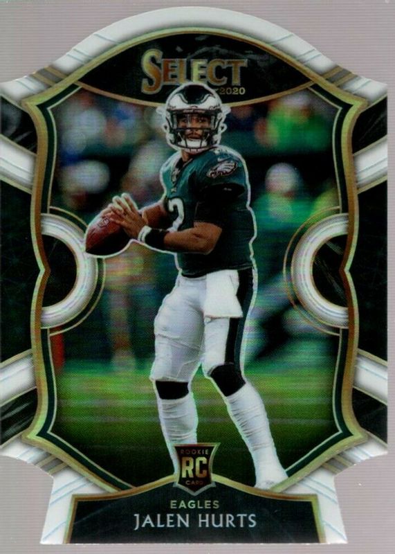 Jalen Hurts 2020 Select #50 Concourse White Die-Cut Rookie PSA 8