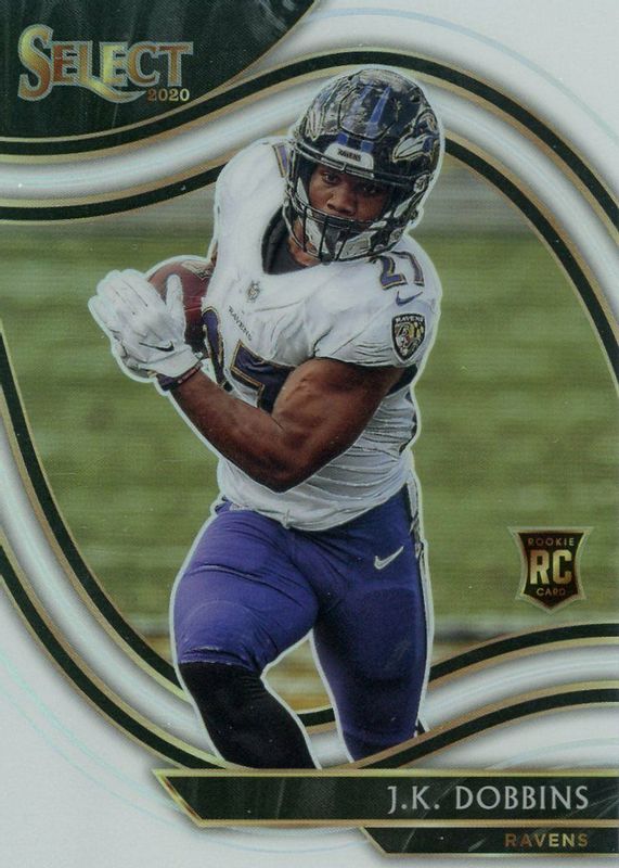 JK Dobbins 2020 Select #352 Field Level White /35 Rookie SGC 10