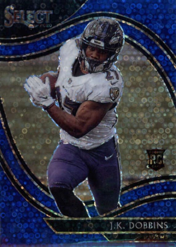 JK Dobbins 2020 Select #352 Field Level Blue Disco /25 Rookie SGC 10