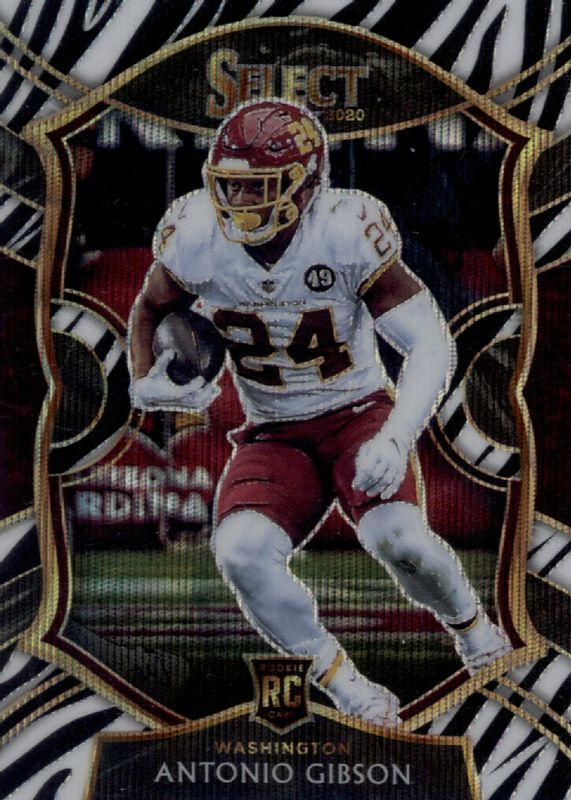 Antonio Gibson 2020 Select #72 Concourse Zebra /(SSP) Rookie RAW