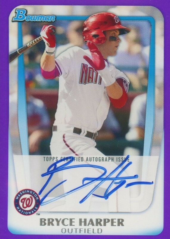 Bryce Harper 2011 Bowman #BP1 Paper Prospect Auto - Purple /55 