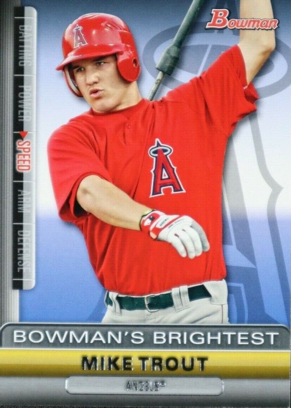 Mike Trout 2011 Bowman #BBR6 Bowman's Brightest Rookie PSA 9