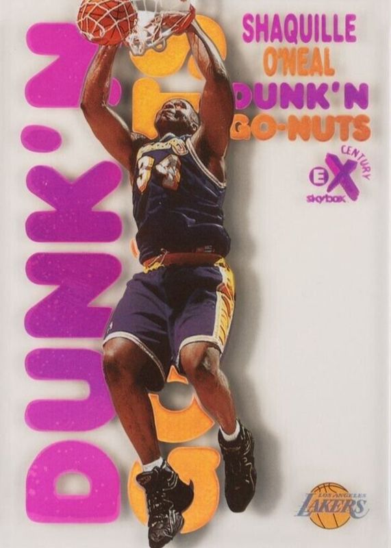 Shaquille O'Neal 1998 SkyBox E-X Century #9DG Dunk 'N Go-Nuts RAW