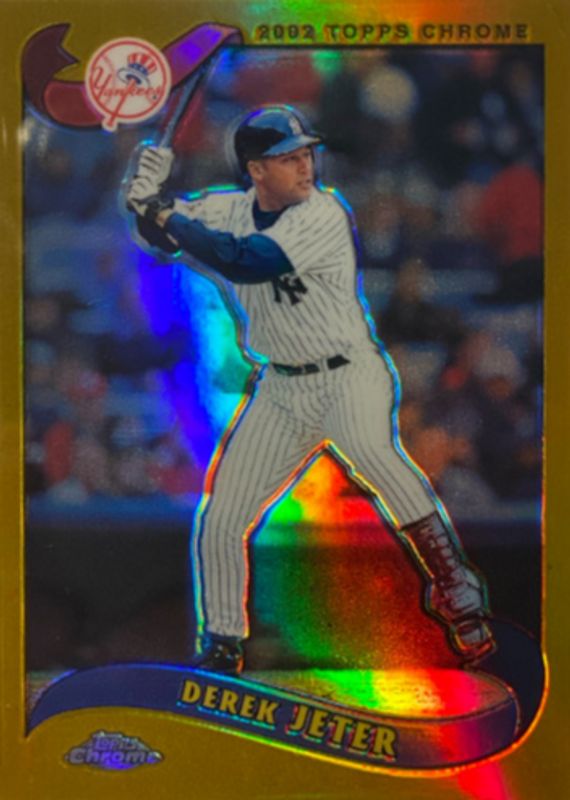 Derek Jeter 2002 Topps Chrome #75 Gold Refractor RAW