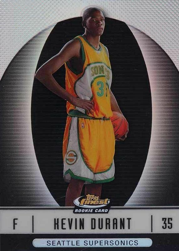 Kevin Durant 2006 Topps Finest #102 Black Refractor /99 (XRC) SGC 9