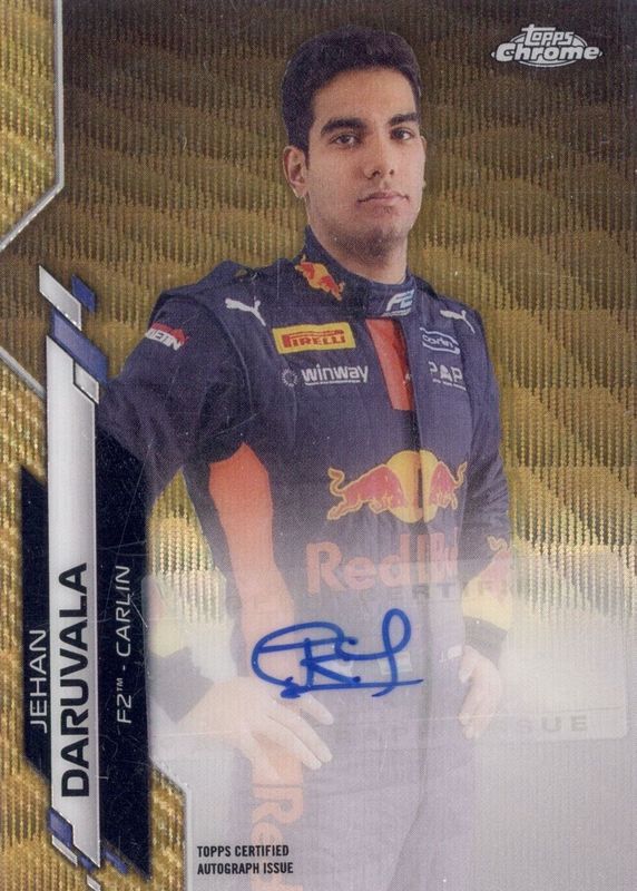 Jehan Daruvala 2020 Topps Chrome Formula 1 #F1A-JD Autographs - Gold Wave Refractor /50 RAW