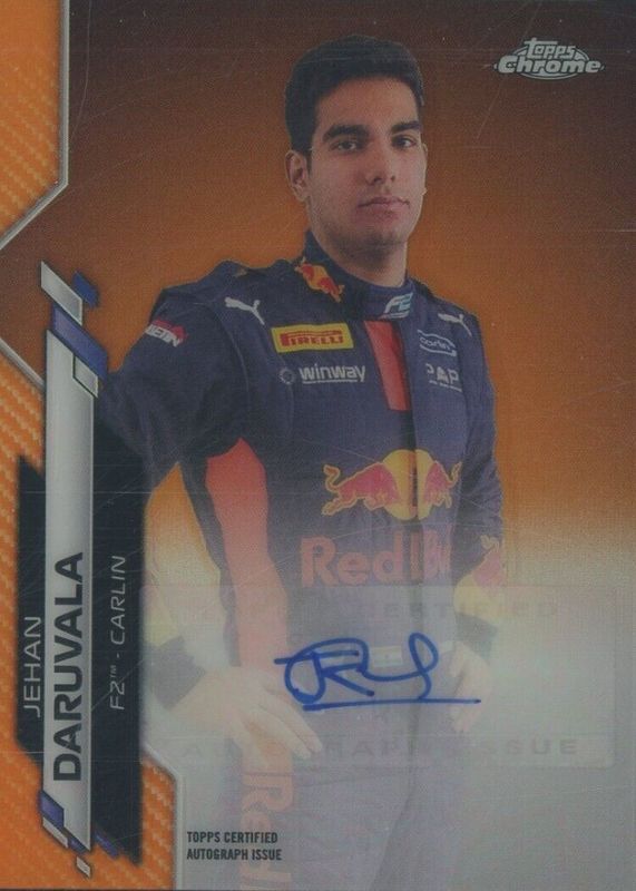 Jehan Daruvala 2020 Topps Chrome Formula 1 #F1A-JD Autographs - Orange Refractor /25 RAW