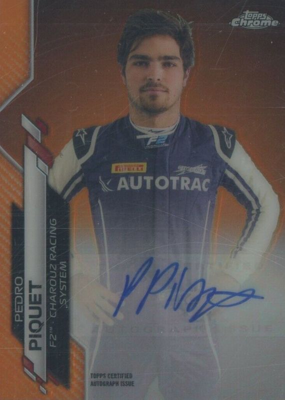 Pedro Piquet 2020 Topps Chrome Formula 1 #F1A-PP Autographs - Orange Refractor /25 RAW