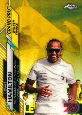 2020 Topps Chrome Formula 1 #140 Grand Prix Winners - 70th Anniversary Gold Refractor (France)