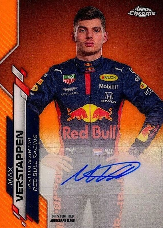 Max Verstappen 2020 Topps Chrome Formula 1 #F1A-MV Autographs - Orange Refractor /25 Rookie SGC 8.5