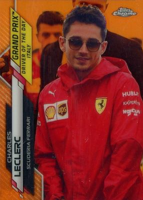 2020 Topps Chrome Formula 1 #167 Grand Prix Driver of the Day - Orange Refractor /25 (Italy)