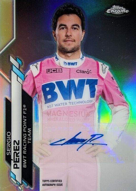 Sergio Perez 2020 Topps Chrome Formula 1 #F1A-SP Autographs (/99) Rookie PSA 10