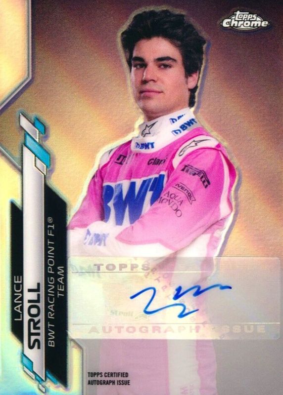 Lance Stroll 2020 Topps Chrome Formula 1 #F1A-LS Autographs (/90) Rookie PSA 8