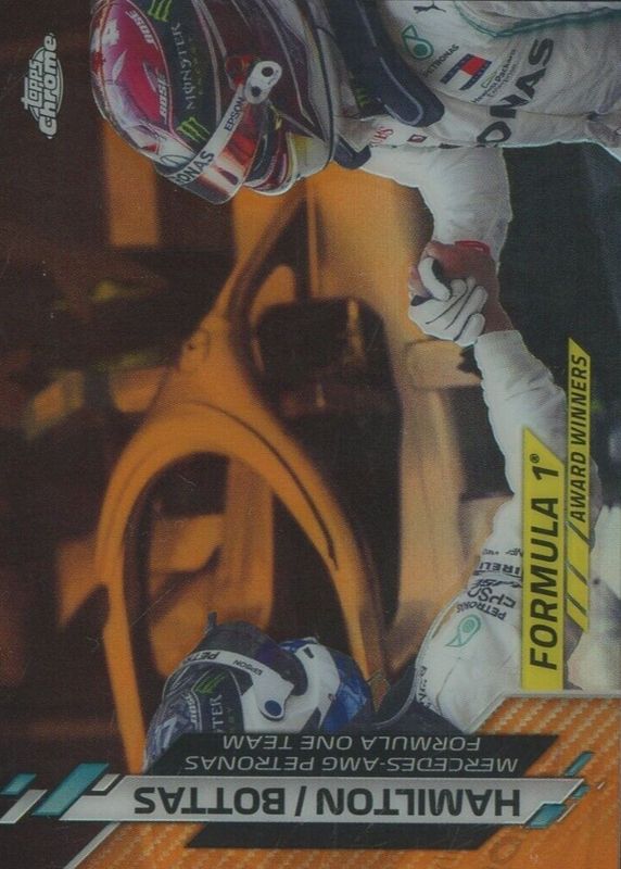 Lewis Hamilton / Valtteri Bottas 2020 Topps Chrome Formula 1 #196 F1 Award Winners - Orange Refractor /25 RAW