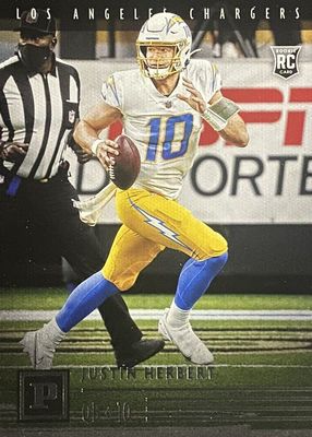 25枚限定 Panini ジャスティン・ハーバート PSA 8 Justin Herbert 2020 Select #44 Concourse Zebra Die-Cut /(SSP