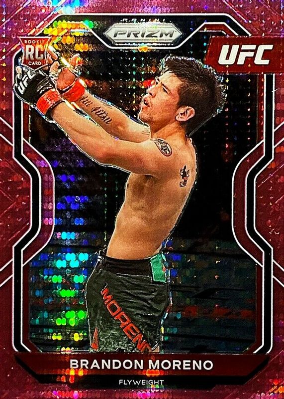 Brandon Moreno 2021 Prizm UFC #38 Pink Pulsar /42 Rookie PSA 9