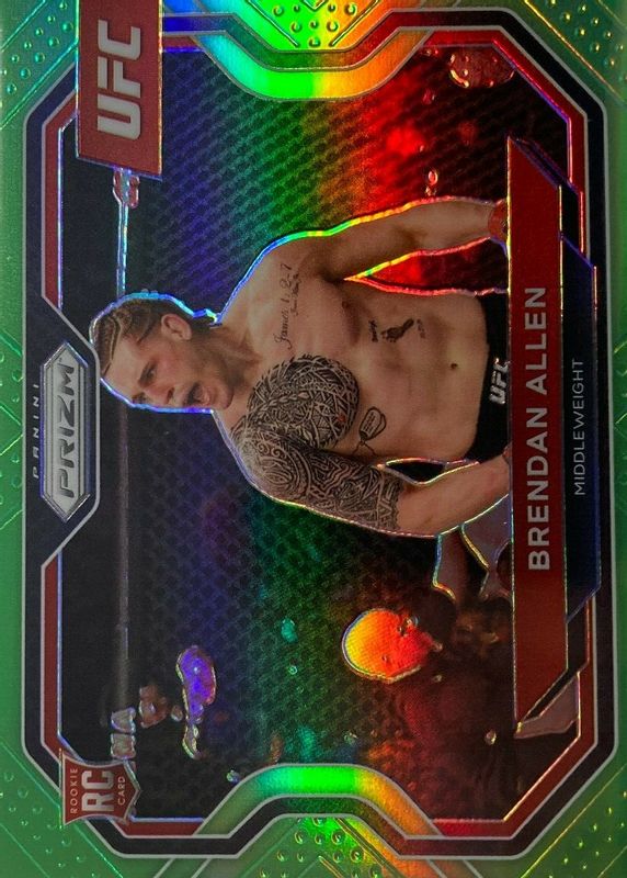 Brendan Allen 2021 Prizm UFC #134 Neon Green /75 Rookie RAW