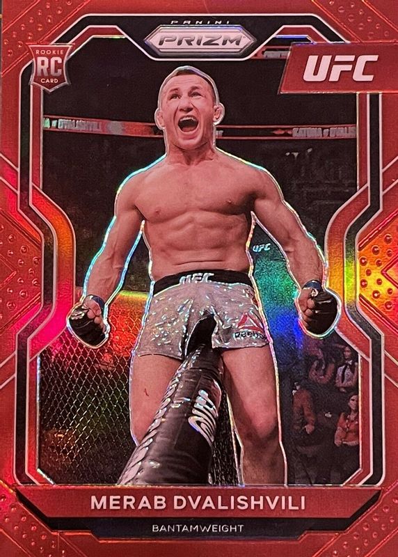 Merab Dvalishvili 2021 Prizm UFC #87 Red /275 Rookie RAW