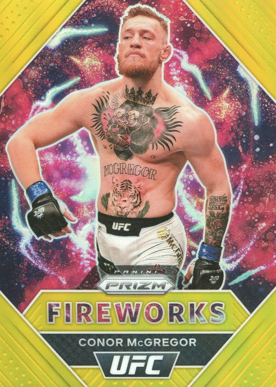 Conor McGregor 2021 Prizm UFC #1 Fireworks - Gold /10 Price Guide