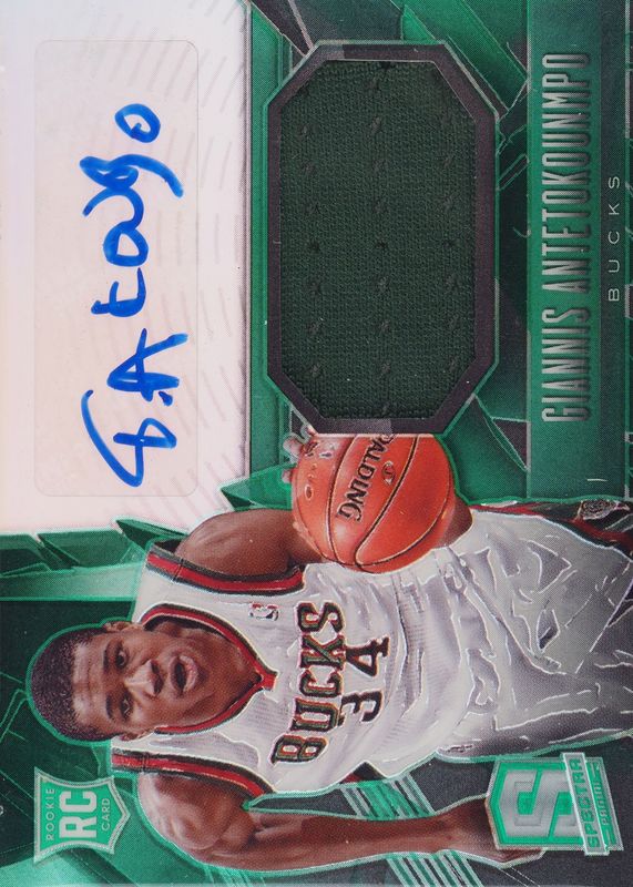 Giannis Antetokounmpo 2013 Spectra #120 Rookie Jersey Autographs Rookie BGS 9.5