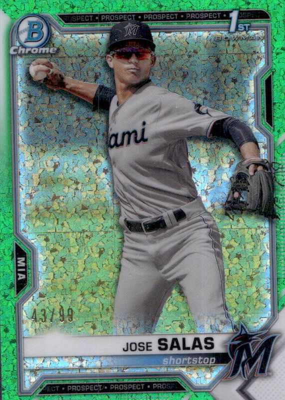 Jose Salas 2021 Bowman #BCP-110 Chrome Prospects - Green Mini-Diamond Refractor /99 (1st) PSA 10