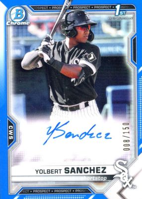 2021 Bowman #CPA-YSA Chrome Prospect Auto - Blue Refractor /150 (1st)