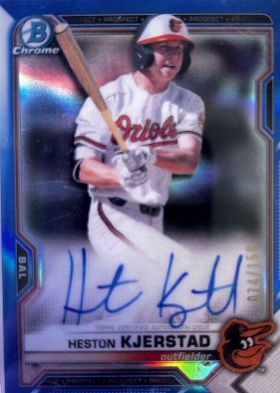 Heston Kjerstad 2021 Bowman #CPA-HK Chrome Prospect Auto - Blue Refractor /150 RAW