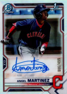 Angel Martinez 2021 Bowman #CPA-AMA Chrome Prospect Auto - Purple Refractor  /250 (1st) Price Guide - Sports Card Investor