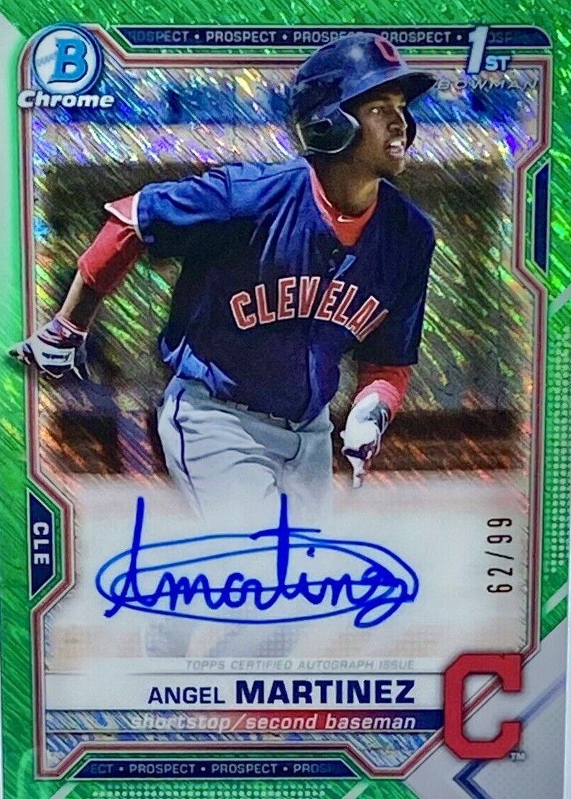 Angel Martinez 2021 Bowman #CPA-AMA Chrome Prospect Auto - Green 