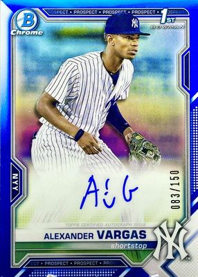 2021 Bowman #CPA-AV Chrome Prospect Auto - Blue Refractor /150 (1st)