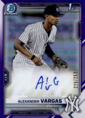 2021 Bowman #CPA-AV Chrome Prospect Auto - Purple Refractor /250 (1st)