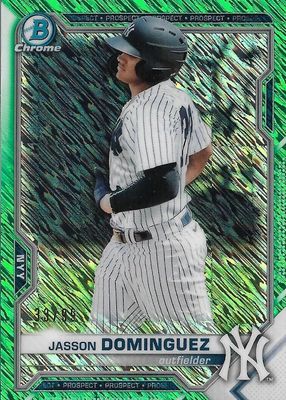 2021 Bowman #BCP-13 Chrome Prospects - Green Shimmer Refractor /99