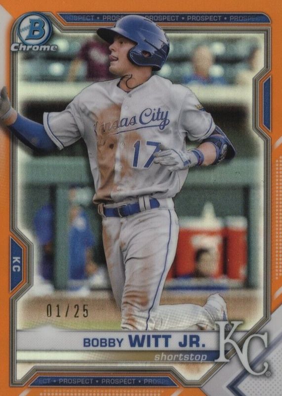 Bobby Witt Jr. 2021 Bowman #BCP-1 Chrome Prospects - Orange Refractor /25 RAW