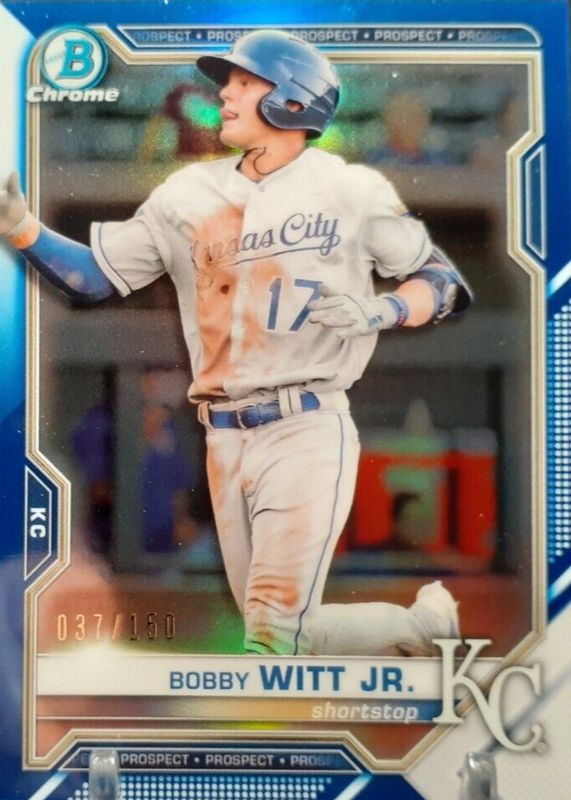 Bobby Witt Jr. 2021 Bowman #BCP-1 Chrome Prospects - Blue Refractor /150 RAW
