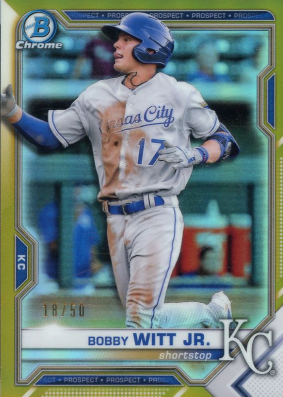 Bobby Witt Jr. 2021 Bowman #BCP-1 Chrome Prospects - Gold Refractor /50 RAW