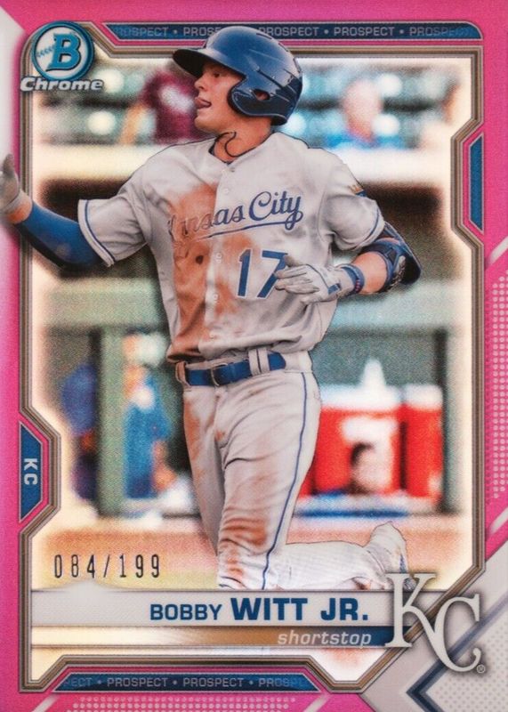 Bobby Witt Jr. 2021 Bowman #BCP-1 Chrome Prospects - Fuchsia Refractor /199 RAW
