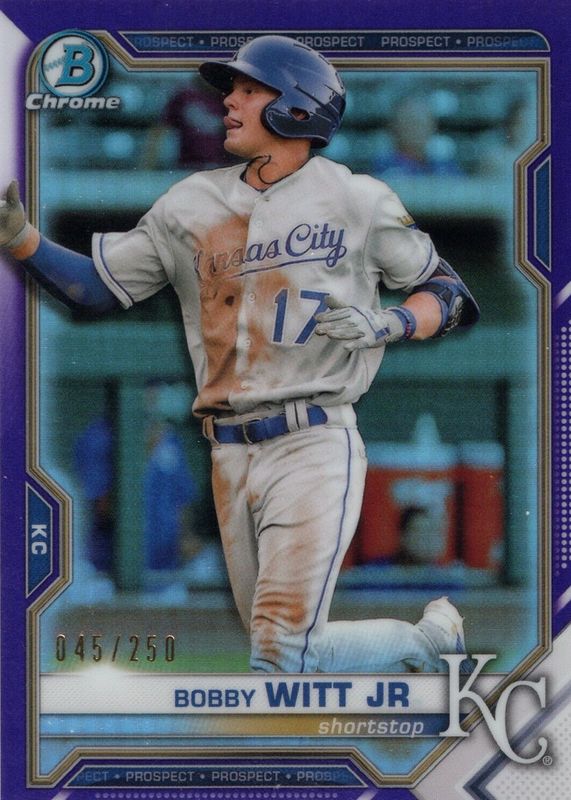 Bobby Witt Jr. 2021 Bowman #BCP-1 Chrome Prospects - Purple /250 RAW