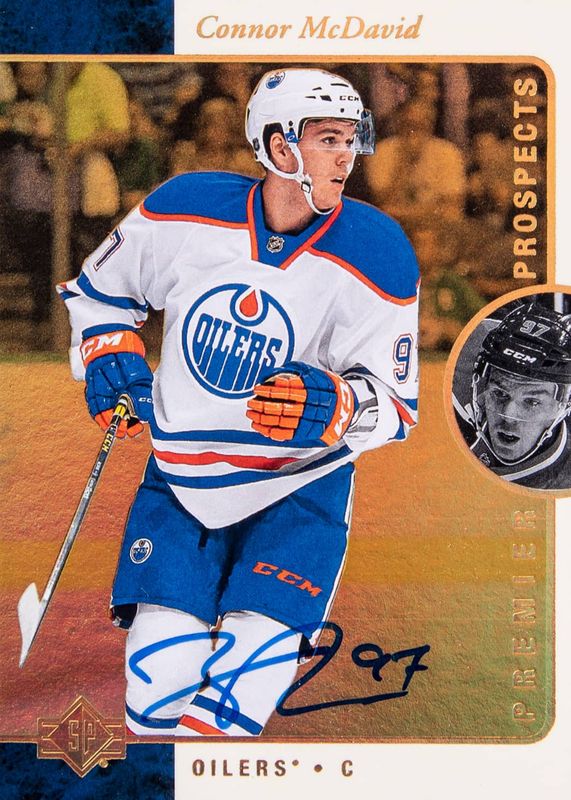 Connor McDavid 2015 SP Authentic #R36 1995-96 SP Retro Gold Autographs Rookie PSA 10