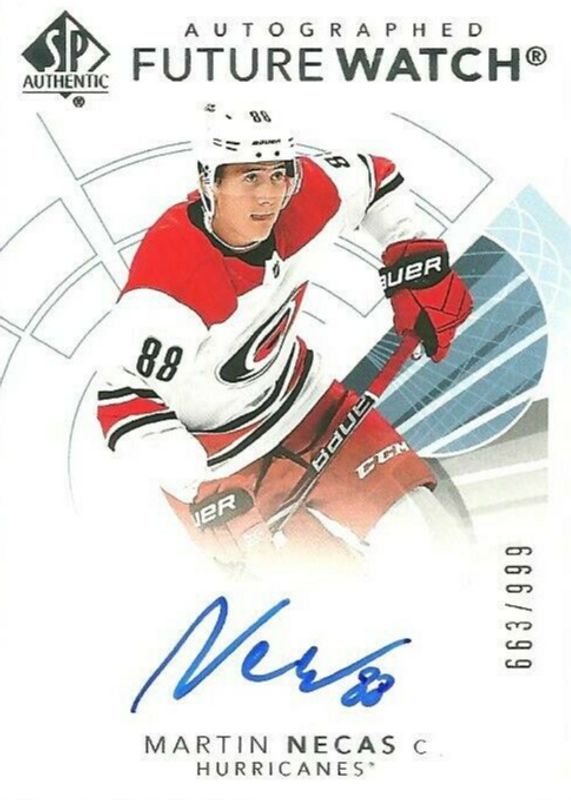 Martin Necas 2017 SP Authentic #163 Future Watch Auto /999